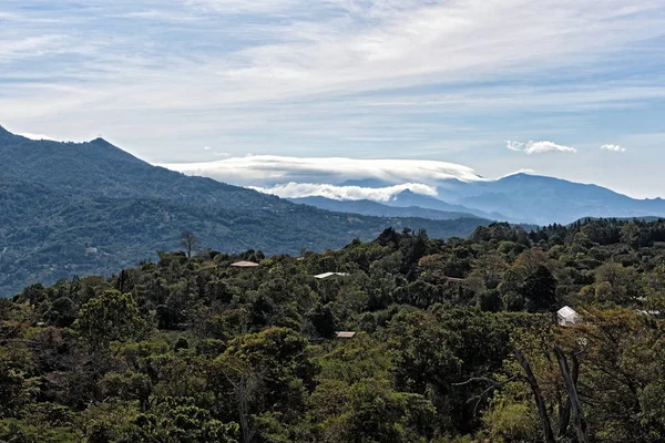 Molnskog i norra delen av den lilla staden Boquete i provinsen Chiriqui Panama — Stockfoto