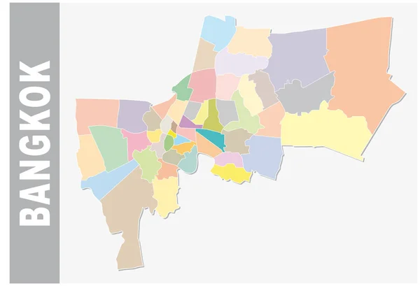 カラフルなバンコク行政と政治地図 — ストックベクタ
