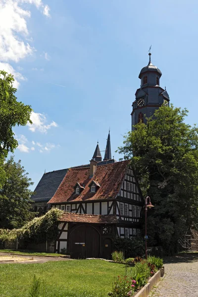 德国巴兹巴赫教堂的巴洛克塔 — 图库照片