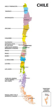 Şili Cumhuriyeti 'nin idari ve siyasi haritası