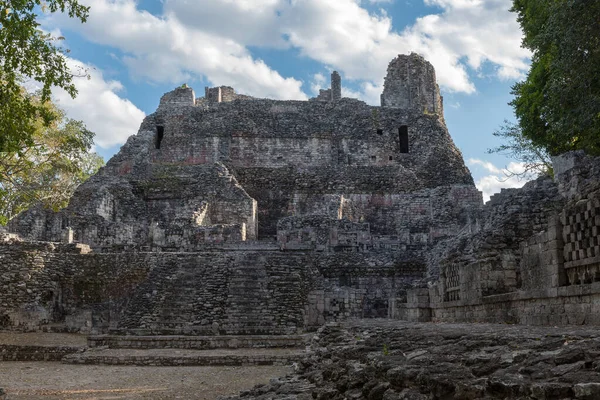 Las Ruinas Antigua Ciudad Maya Becan Campeche México — Foto de Stock