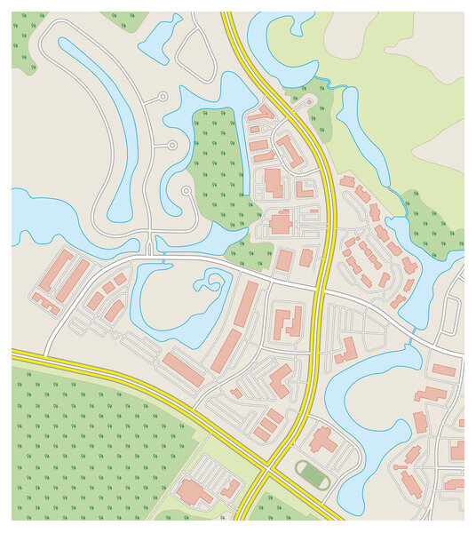 abstract detailed colored topographic outline map