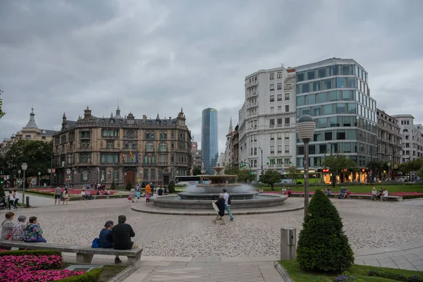 Bilbao Hiszpania Lipiec 2018 Moyua Lub Eliptyczne Miejsce Powiecie Abando — Zdjęcie stockowe