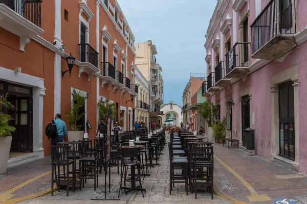 Campeche México Marzo 2018 Colorida Calle Colonial Vacía Centro Histórico — Foto de Stock