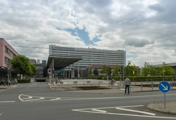 Frankfurt Main Tyskland Juli 2020 Översikt Över Huvudbyggnaden Universitetssjukhuset Frankfurt — Stockfoto