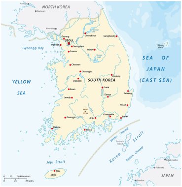 vector map of the Republic of Korea, South Korea clipart