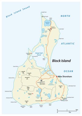 Birleşik Devletler 'in Rhode Island adasının vektör yol haritası
