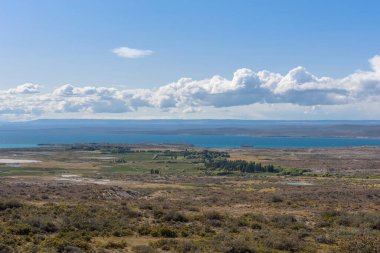 Patagonya, Arjantin 'deki Viedma Gölü manzarası