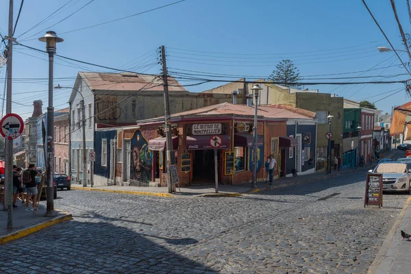 Valparaiso Chile February 2020 Вид Вулицю Старому Місті Вальпараїсо Чилі — стокове фото