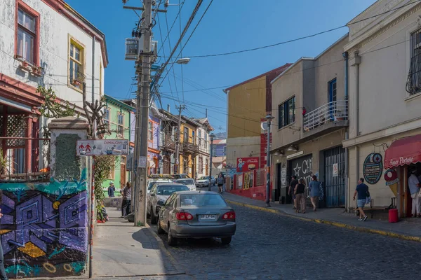 Valparaiso Kinderfebruari 2020 Zicht Een Straat Het Oude Centrum Van — Stockfoto