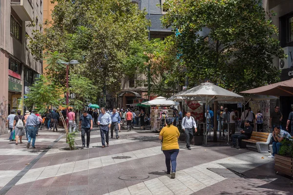 Santiago Child February 2020 Unknown People Pedestrian Street Santiago Chile — 图库照片