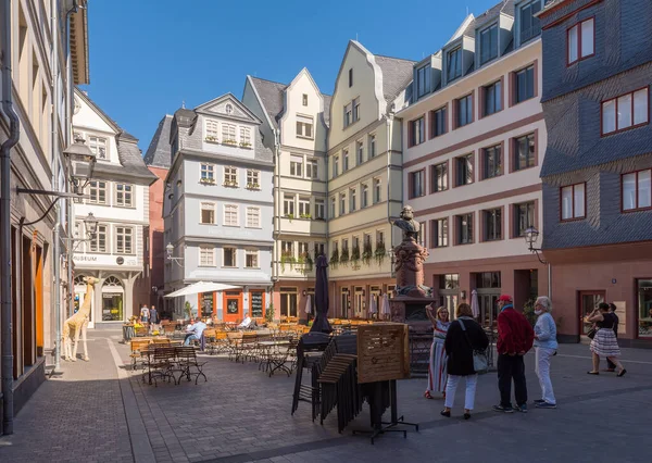 Frankfurt Main Németország Szeptember 2020 Történelmi Belváros Újjáépített Középkori Épületekkel — Stock Fotó