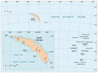 Güney Gürcistan ve Güney Sandviç Adalarının vektör haritası, Birleşik Krallık