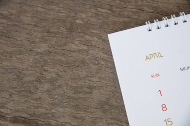 Ahşap doku Takvim sayfasında Kapat.