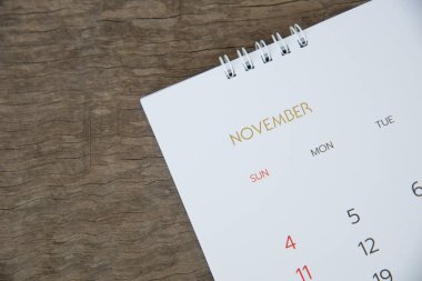 Ahşap doku Takvim sayfasında Kapat.