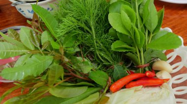 Vagetable ile yerli Tay yiyecek.