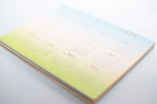 Calendario Verde Sfocato Sul Concetto Pianificazione Tone Bianco — Foto Stock