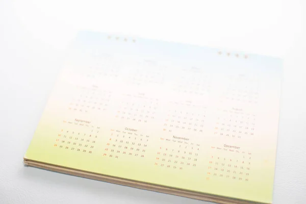 Calendario Verde Borroso Concepto Planificación Tone Blanco — Foto de Stock