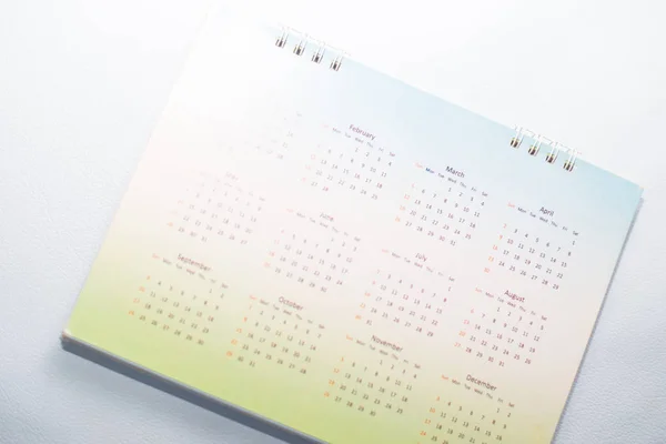 Calendário Verde Desfocado Conceito Planejamento Tone Branco — Fotografia de Stock