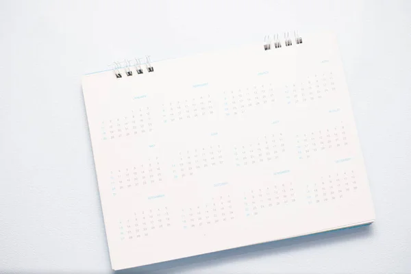 Wazig Blauwe Kalender Witte Toon Planning Concept — Stockfoto