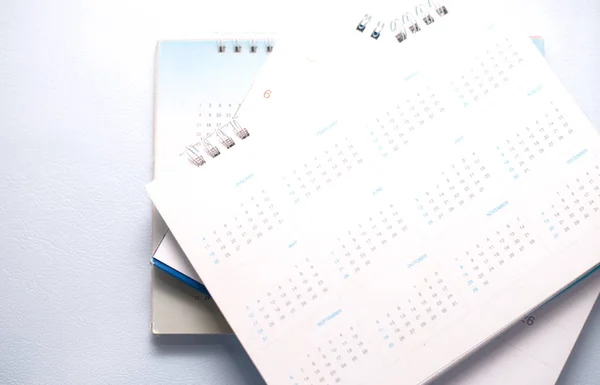Verschwommener Blauer Kalender Auf Weißem Ton Planungskonzept — Stockfoto