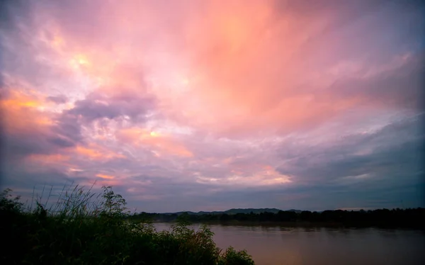 Sunset Twilight Landscape Nature Background — Stock Photo, Image