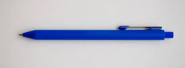 Nahaufnahme Blauer Stift Blauem Ton — Stockfoto