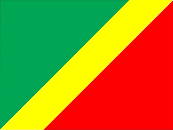 Congo bandeira vermelho verde cor amarela . — Fotografia de Stock