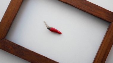 Beyaz backgroun üzerinde ahşap çerçeve kapatın.