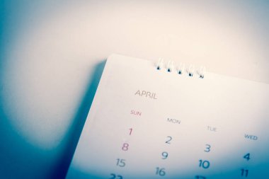 Planlamada bulanık mavi takvim.