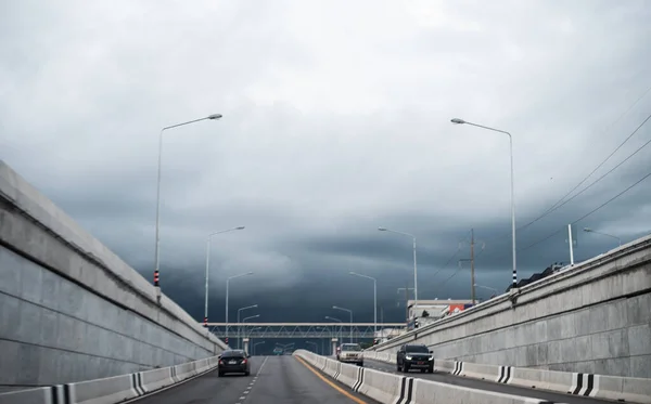 Blurred Tunnel Traffic Dark Sky Thailand — Stock Photo, Image