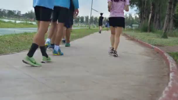 People Jogging Time Lapse Seen — Stock Video