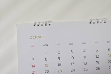 Bulanık takvim beyaz ton planlama 2021.