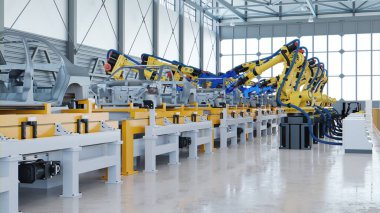 3D imalatında robot otomotiv montajı