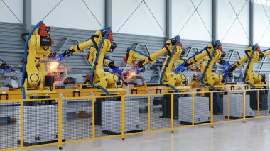 3D imalatında robot otomotiv montajı