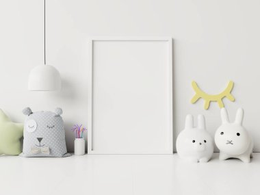 Çocuk odasında poster çerçevesi, çocuk odası, kreş modeli, 3 boyutlu tasarım.