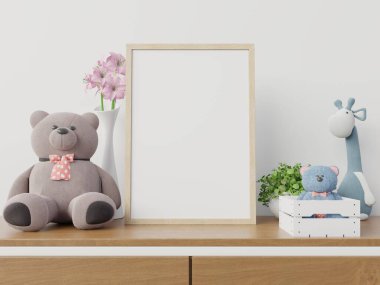 Çocuk odasının iç kısımlarına 3 boyutlu posterler as.