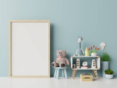 Çocuk odasının iç kısımlarına 3 boyutlu posterler as.