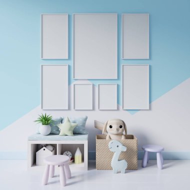 Çocuk odasındaki posterleri, duvar boyası renklerine, arka plan 3D rengine uydur.