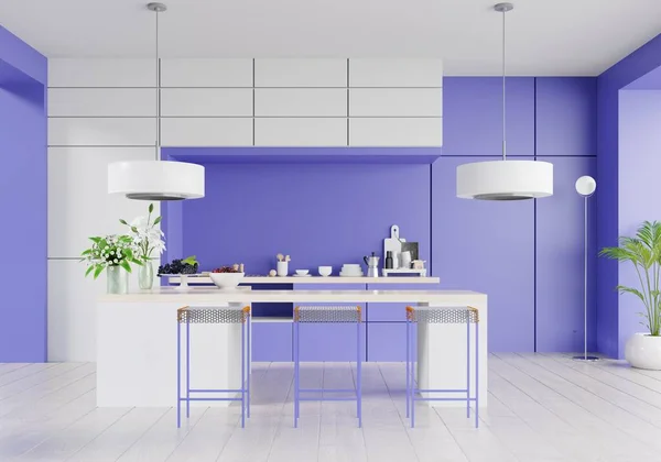 Phantom Blue Kitchen Rendering — Stok Foto