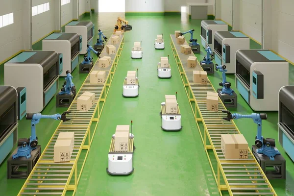 Automated Guided Vehicing Agv Відтворення — стокове фото