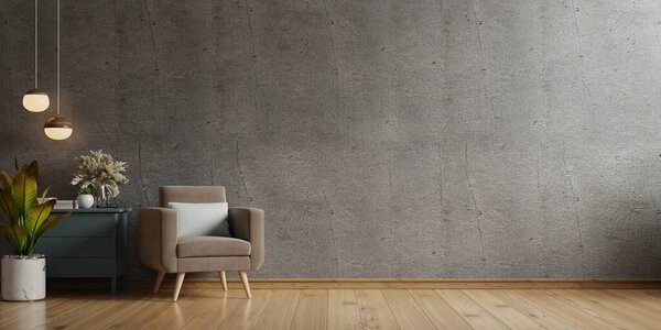 Loft Casa Estilo Con Sillón rios Representación Room — Foto de Stock