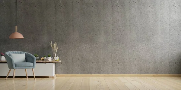 Oda 3D 'de koltuk ve aksesuarlı çatı katı tarzı ev.