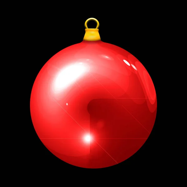 Une Boule Rouge Translucide Brillante Pour Arbre Noël Isolé Sur — Photo