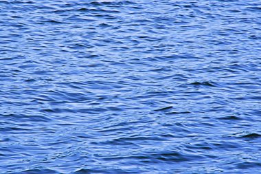 Küçük, rüzgârlı dalgalı parlak mavi bir göl..