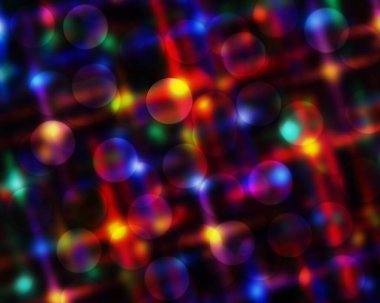 Parlak, çok renkli, yıldız ve bokeh ışık efekti parti ya da şenlik için kullanılacak.