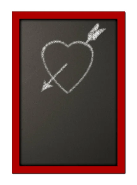 Uma Mensagem Coração Flecha Amor Desenhada Quadro Com Espaço Cópia — Fotografia de Stock