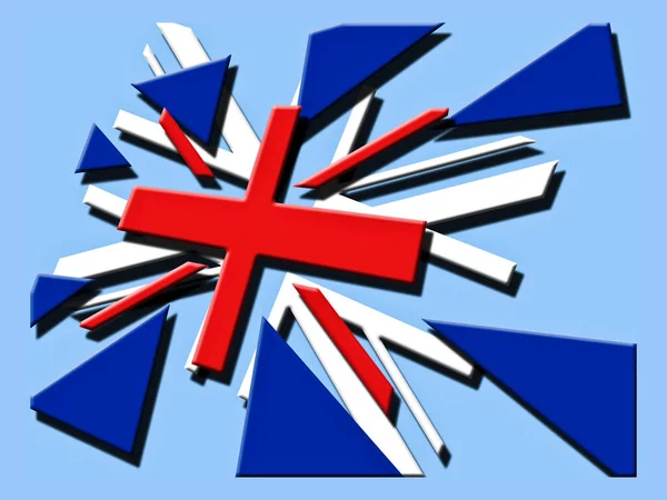 Union Jack Flag Shown Breaking Apart Representing Potential Break Union — Stock Photo, Image