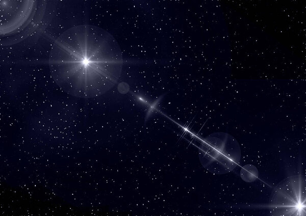 Звездное ночное небо с бликом для использования в качестве элемента дизайна или в качестве фона
.