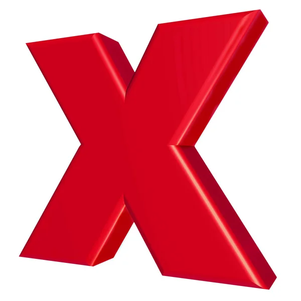红色和三维文字的X个吻符号 用白色隔开 — 图库照片